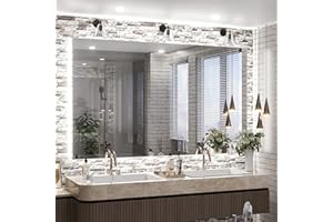 TokeShimi 40 x 24 Inch LED Backlit Mirror Bathroom with Lights 6000k, Stepless Dimming,Anti-Fog, IP54 Waterproof, CRI90+ Wall