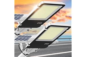 BUYTHA Solar Street Lights Outdoor - 4800W Solar Parking Lot Lights - Solar Flood Light Powered Waterproof with Remote Control, Dusk to Dawn, LED Street Lights Outdoor for Commercial Grade(2 Pack)