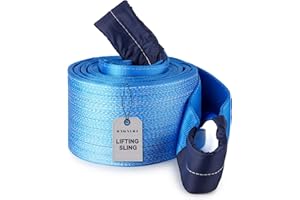 Dawnerz Heavy Lifting Strap 35200 lbs Vertical WLL 30 ft - Eye and Eye Flat Polyester Web Lifting Sling - Crane Strap for Construction (11.8" x 30')