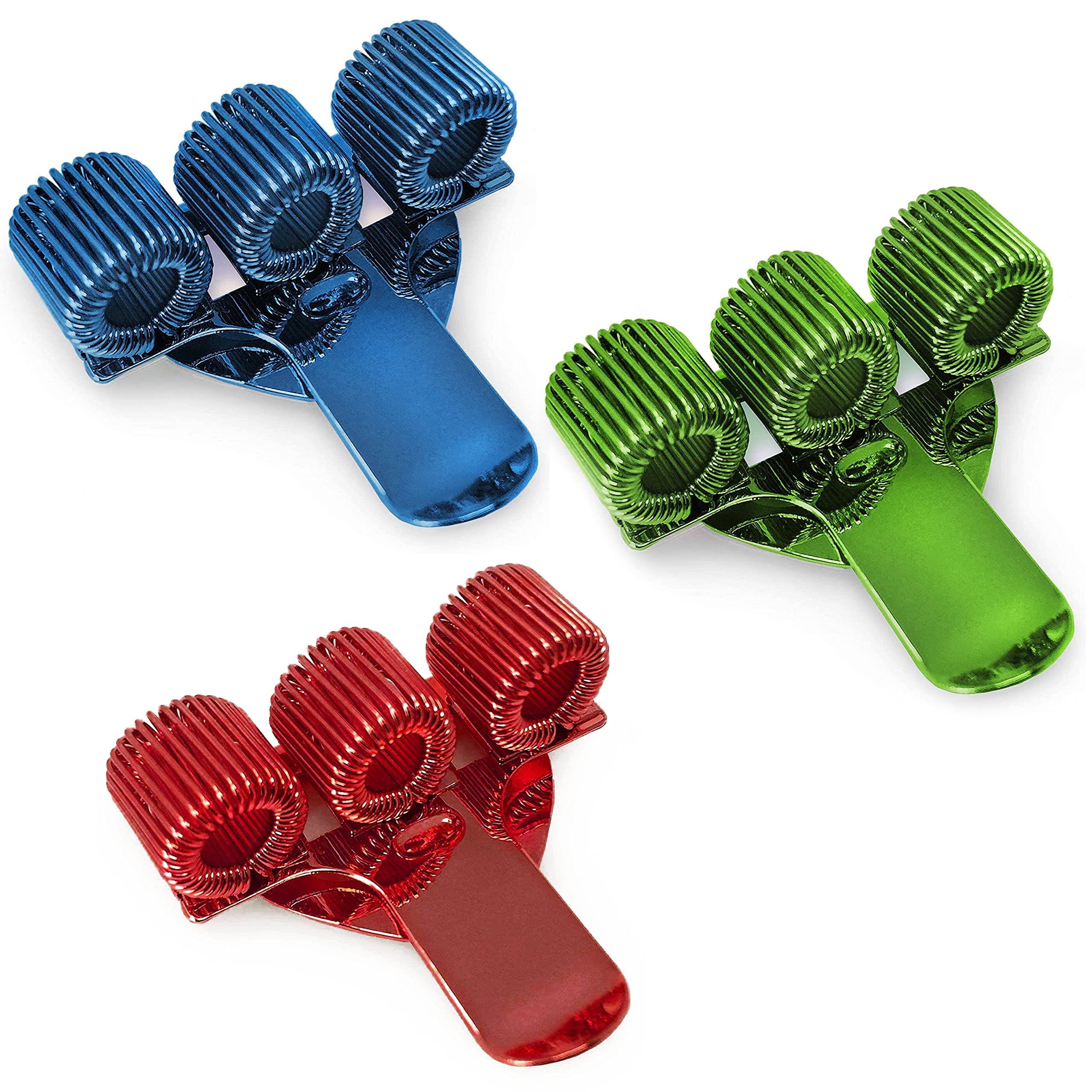 Ashton and Wright - Triple Metal Pen Holder with Pocket Clip - Ideal for Doctors/Nurses/Pilots - [Pack of 3] - Red, Blue and Green