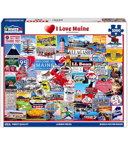 White Mountain Puzzle I Love Delaware 1000 Pezzi - Collage Per Adulti, Con Poster, Pezzi Spessi, Made In USA, 61x76 Cm - 2