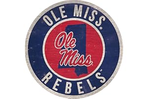 GAMEDAY NOVELTIES Ole Miss 12" Circle with State and Team Logo Wood Sign