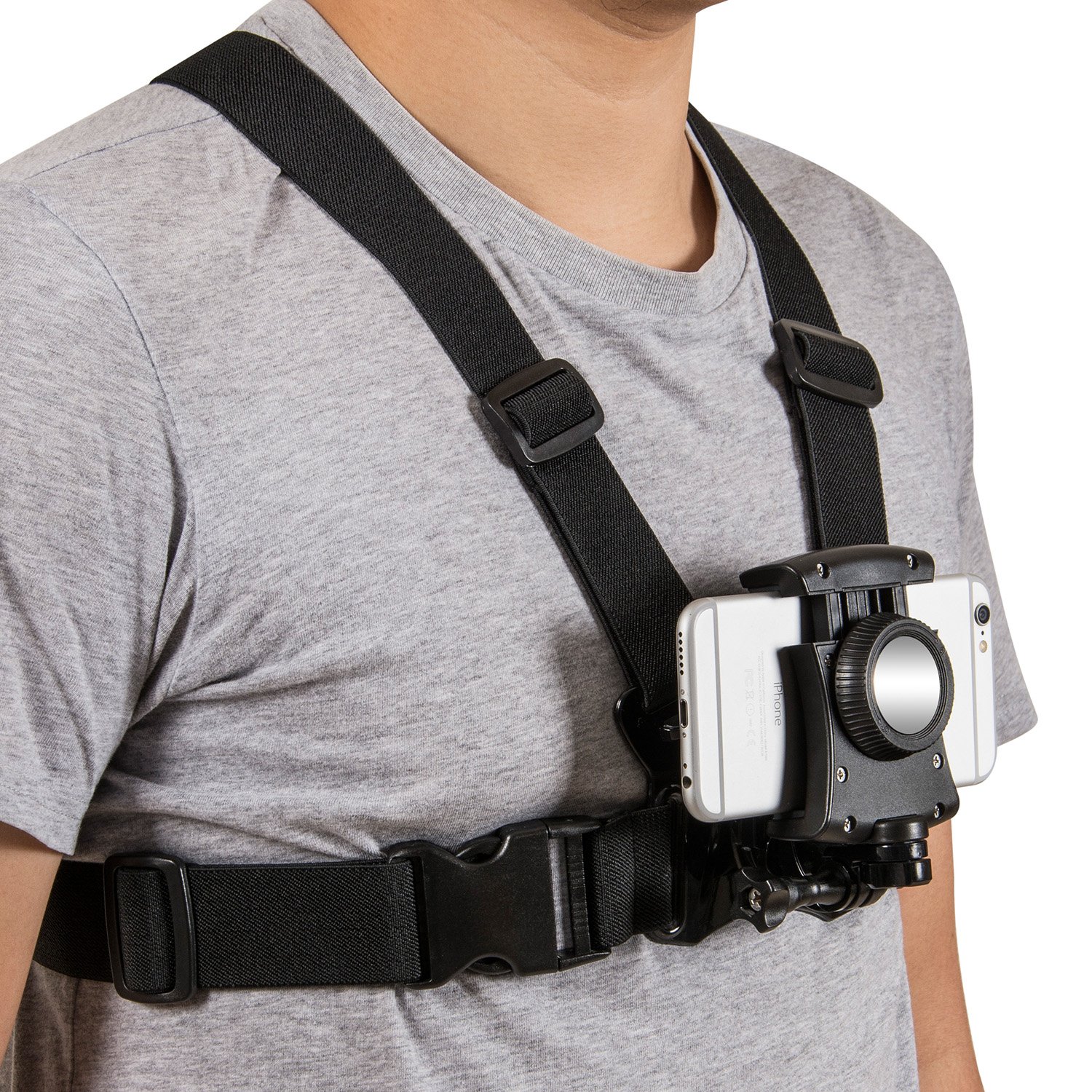 Coreal Mobile Phone Chest Mount Harness Strap Holder Cell Phone Clip