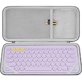 Geekria Keyboard Carrying Case, Hard Shell Protective Travel Bag for Small Compact Keyboard, Compatible with Logitech Pebble Keys 2 K380s / K380 (Lavender)