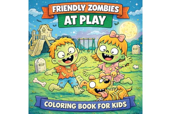 Friendly Zombies at Play: A Coloring Book for Kids