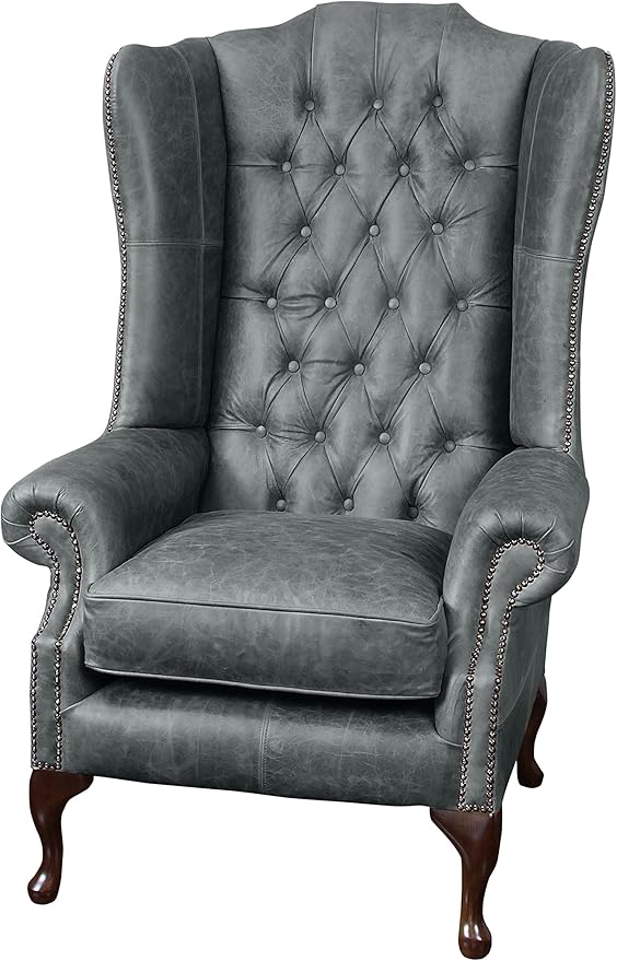 Sofa Manufacturing High Back Chesterfield Queen Anne Wing Chair in