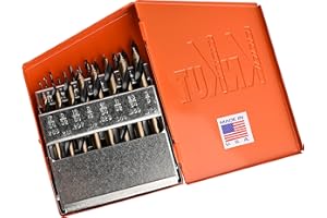 KnKut 21 Piece Mechanics Length Step Point Drill Bit Set 1/16"-3/8" by 64ths