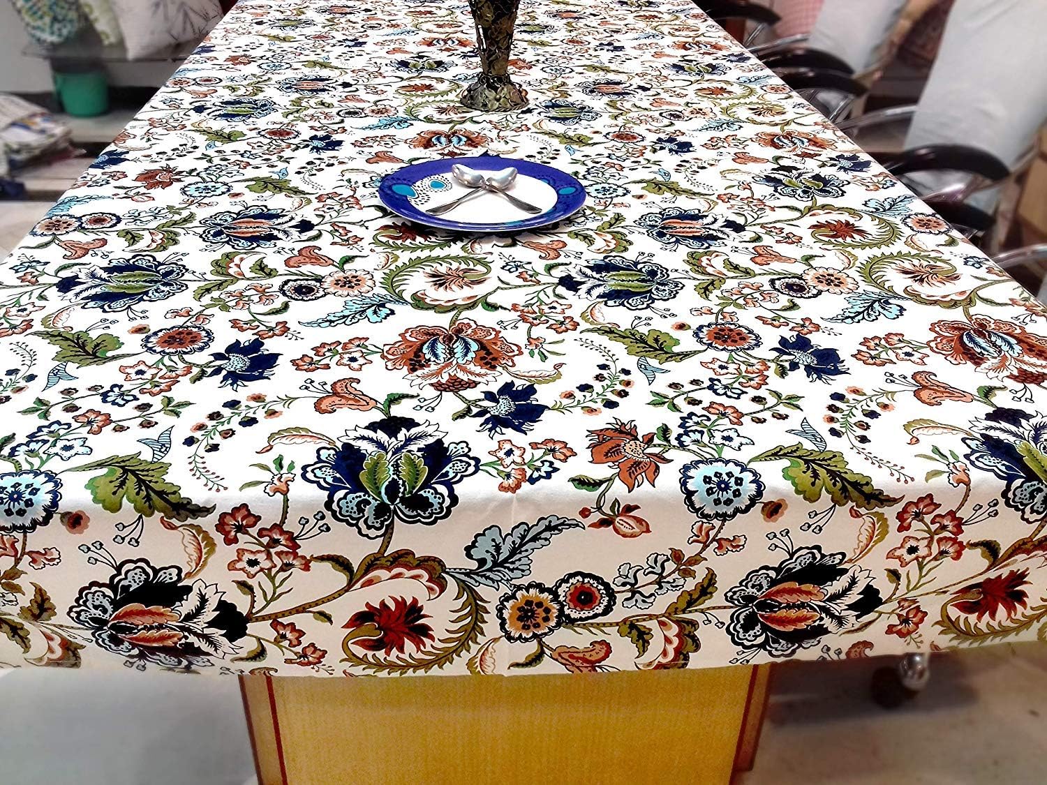 Arohi Dining Table Cover Cotton Tablecloth Center Table Cover Coffee/Tea Table Cover Gifts (60 x 90 Inch)