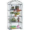 VonHaus 4 Tier Portable Mini Compact Greenhouse with Clear PVC Cover - Unit: 63 x 28 x 20 inches