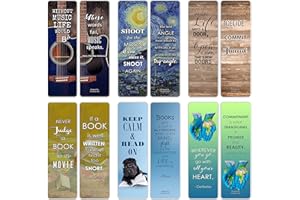 Creanoso Awesome Inspirational Bookmarks for Books (12-Pack) - Awesome Book Markers for Men, Women, Teens – Unique Assorted B