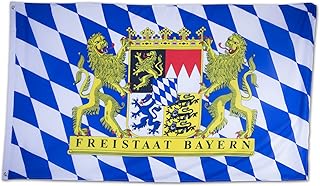 SCAMODA Bundes- und Länderflagge aus wetterfestem Material mit Metallösen (Freistaat Bayern) 150x90cm