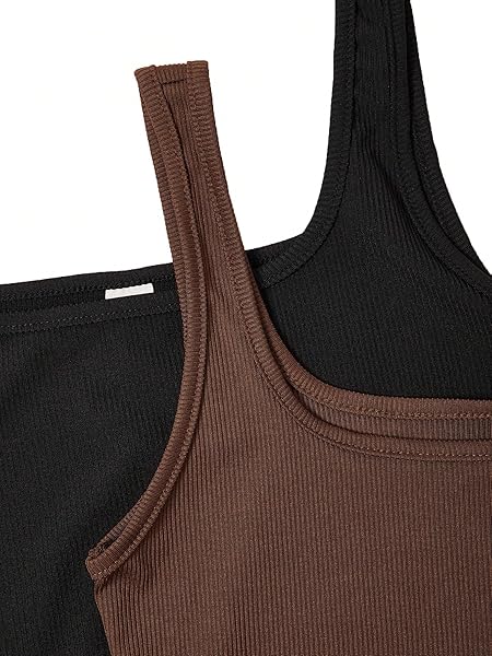 MAKEMECHIC WOMEN’S 3 PACK CASUAL BASIC SLEEVELESS SCOOP NECK RIBBED BODYSUIT TANK TOPS A MULTI M
