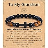 Leyung Cross Bracelet Gifts for Teen Boys Men, Easter Basket Stuffers Baptism Confirmation First Holy Communion Christmas Christian Gifts for Son Grandson Nephew Godson Brother