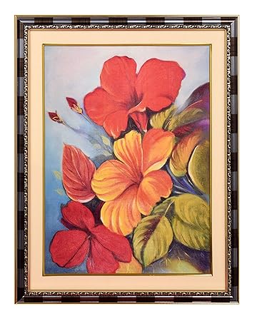 God Gift Arts Flower Painting Wooden Double Frame With Glass Home