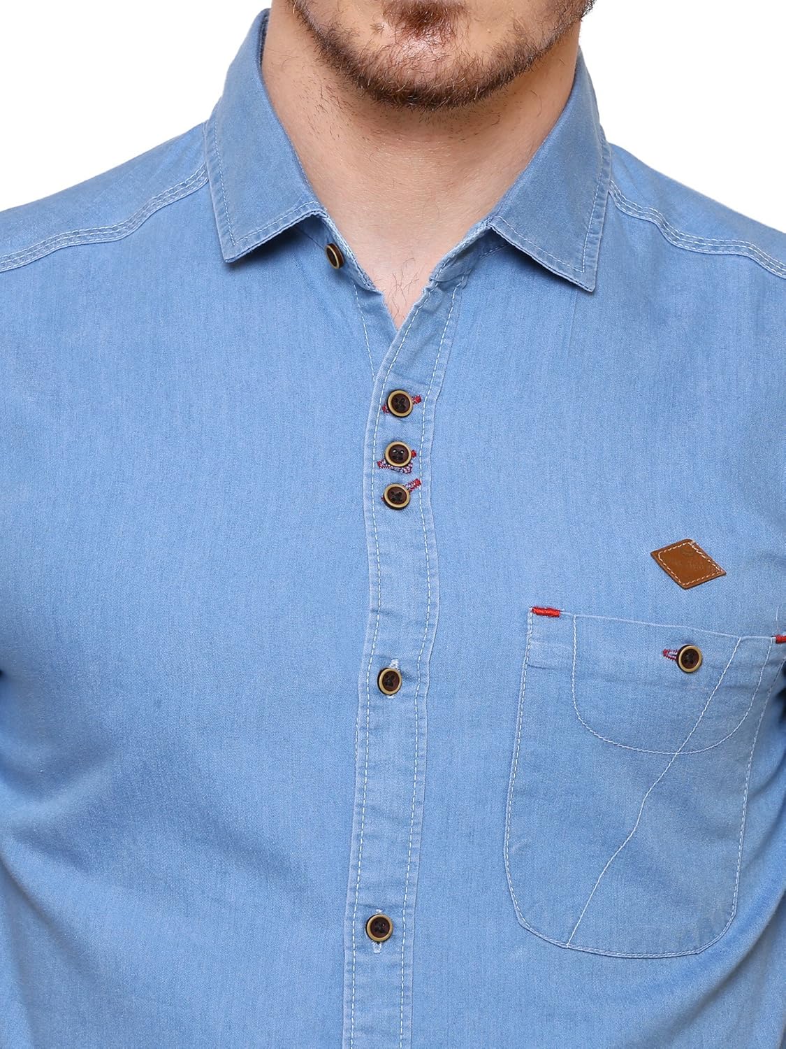 kuons avenue men's denim shirt for men half sleeve (colour options inside)