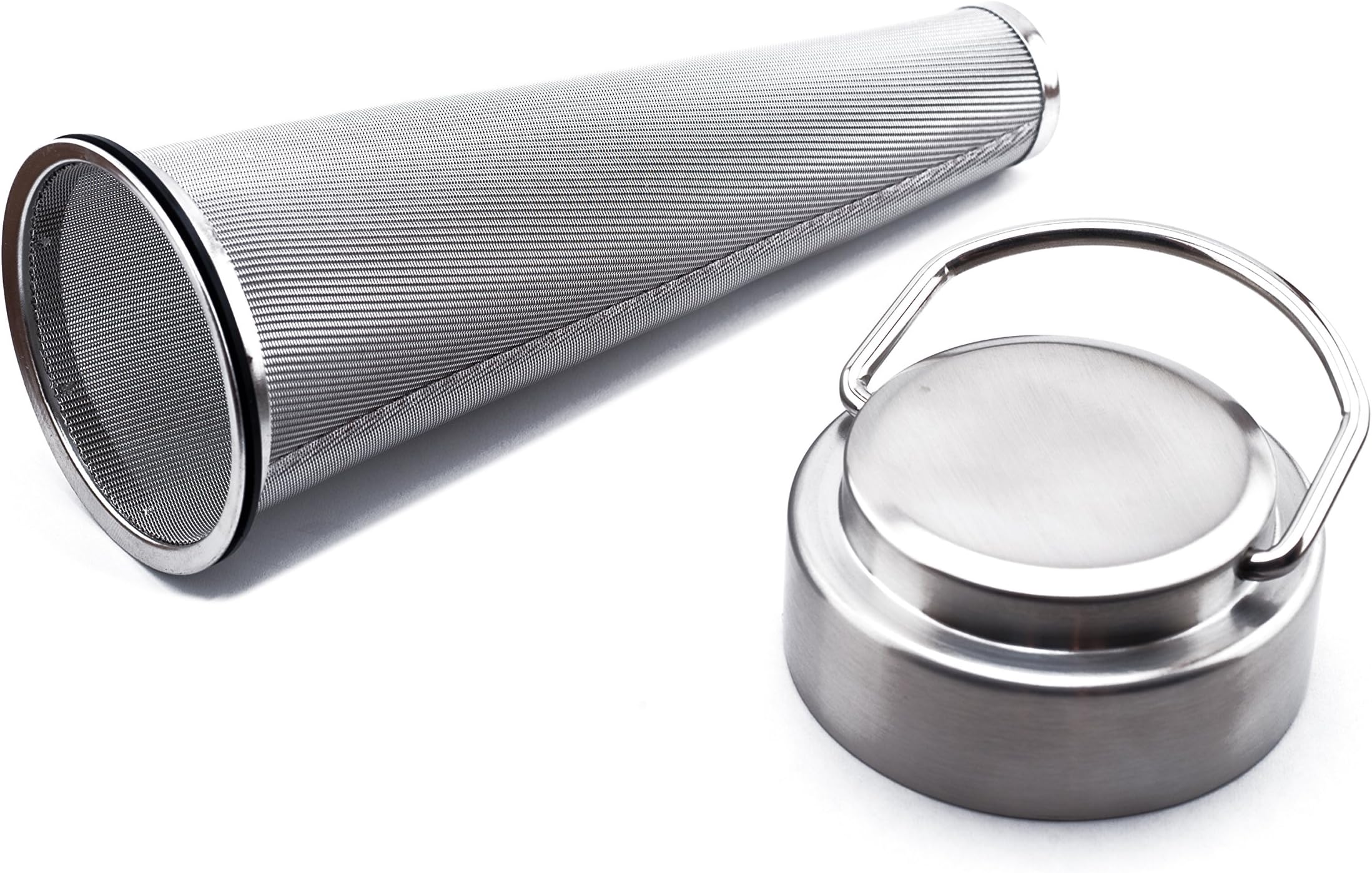 Unmappd Stainless Steel Micron Coffee Filter + lid for Hydroflask - Hot or Cold Brew, Works with 16oz - 64oz Wide Mouth Bottles