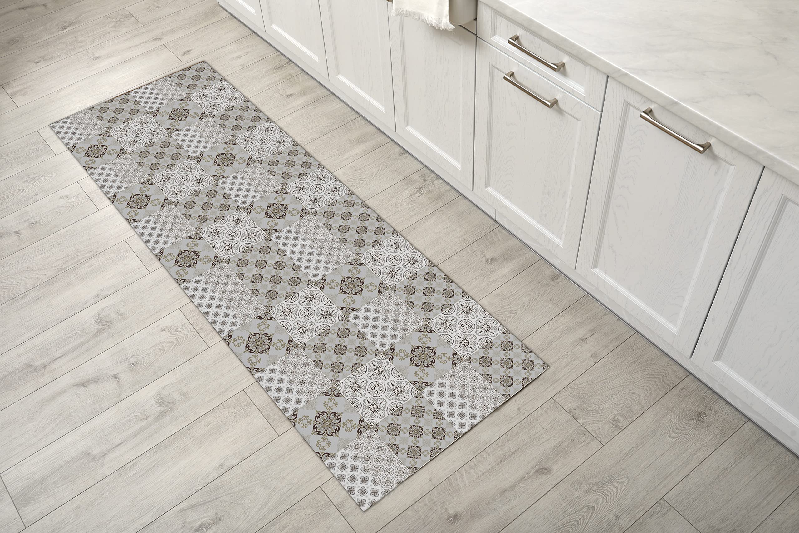 GEMITEX VELVET CARPET, MADE IN ITALY, NON-SLIP DIGITAL PRINT ON SOFT POLYESTER VELVET, 50 x 145 cm DIS. V102