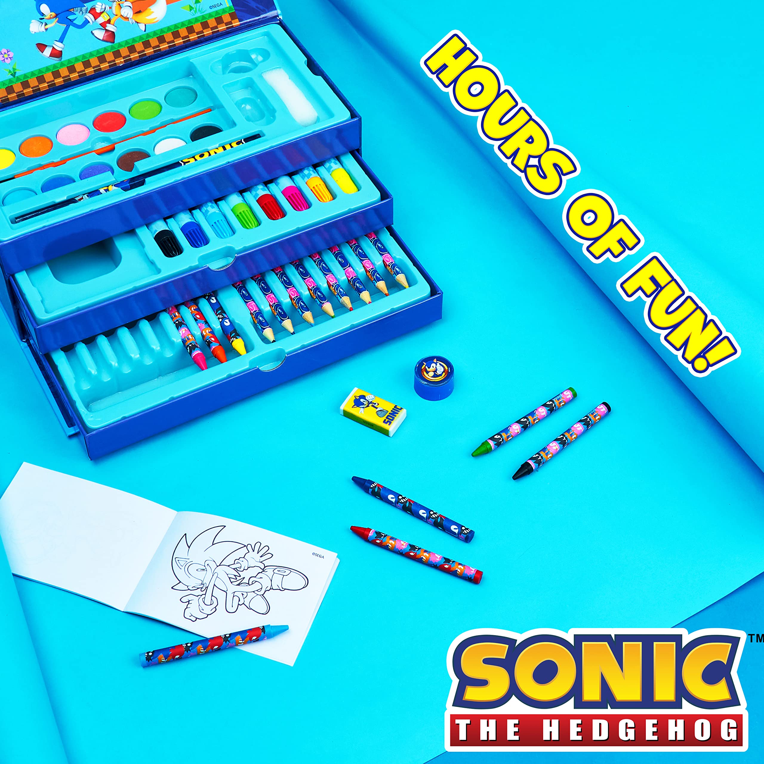 SONIC THE HEDGEHOG Colored Pencils Art Supplies Kids Drawing Kit School Supplies Set Coloring Painting Drawing Pencils Crayons Gifts for Boys