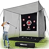 Haokelball Golf Hitting Net for Driving Real Balls, Indoor Chipping Practice Swing Training Nets with Side Barriers Impact Target, 10x7.5ft Heavy Duty Netting with Carry Bag for Backyard Outdoor Use