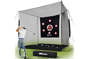 Haokelball Golf Practice Hitting Net for Driving Real Balls, Indoor Chipping Swing Training Nets with Impact Target, 10x7.5ft Heavy Duty Netting with Carry Bag for Backyard Outdoor Use