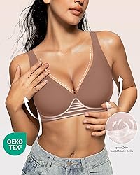 OEAK Womens Deep V Bras Wireless Comfortable Bra