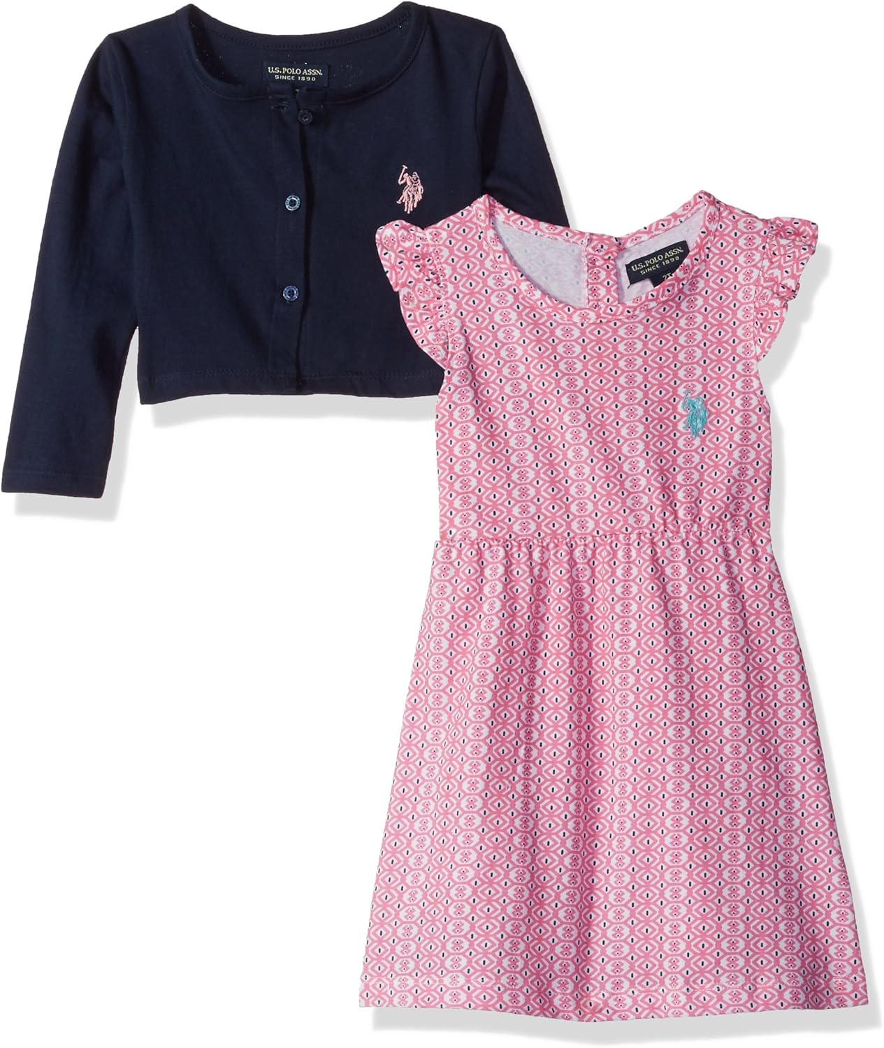 U.S. POLO ASSN. Toddler Girls' Dress with Sweater Or Jacket, Peacoat, 2T Amazon.ca Clothing