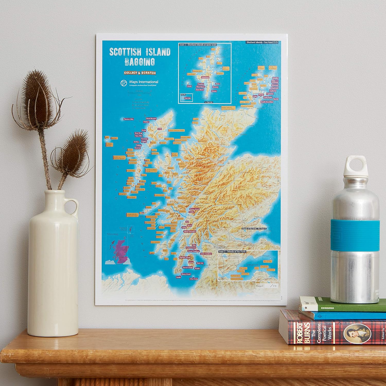 Scratch off Scottish Island Bagging Map - Poster Gift for Hikers & Hill Walkers - 30 (w) x 42 (h) cm, full color - Image 5
