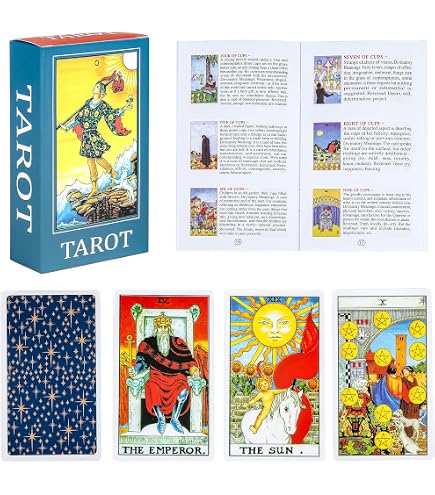 Pelucton Tarot En Español E Inglés Para Principiantes – Baraja Clásica De 78 Cartas Con Guía Y Títulos En Español, Fácil De Leer