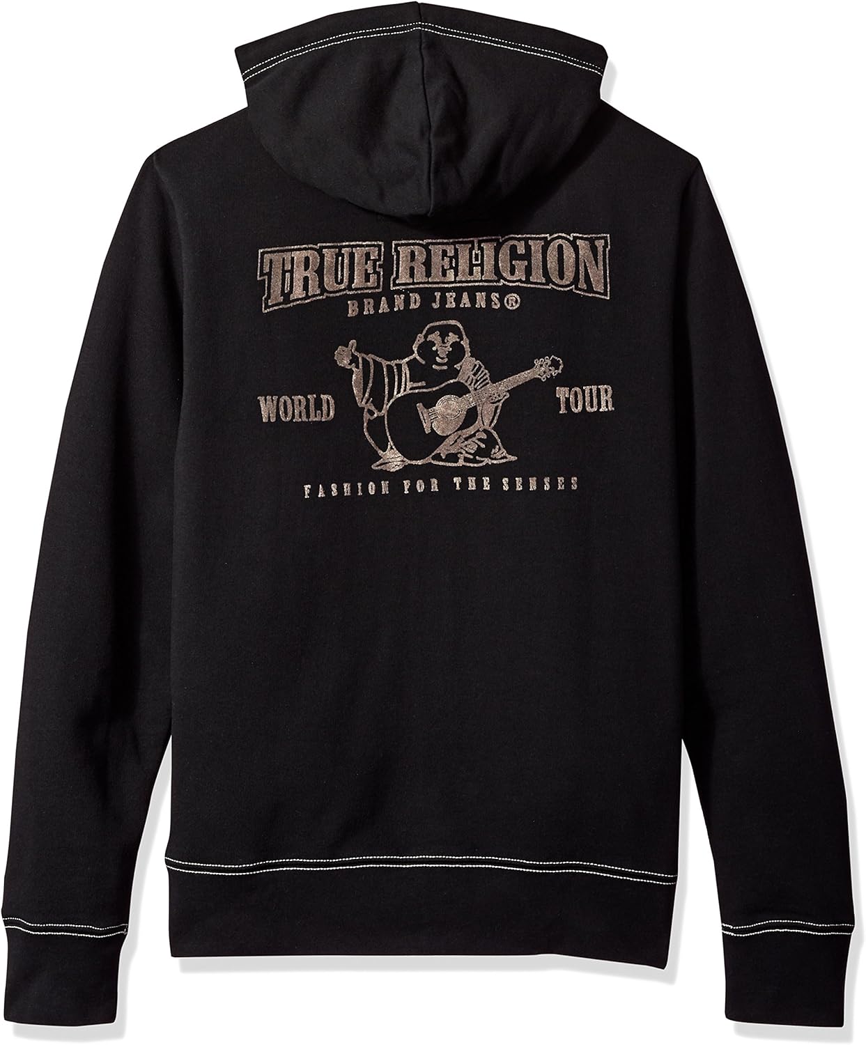 True Religion Men's Buddha Logo Zip Hoodie: Clothing