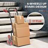 DURHAND Stair Climbing Hand Truck 120 kg Steel Foldable Trolley Red view 5