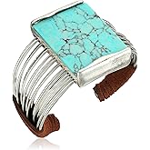 Robert Lee Morris Soho Womens Turquoise Stone Cuff Bracelet, Turquoise/Silver