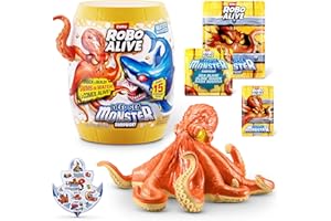 Robo Alive Deep Sea Monster Surprise (Octopus) by ZURU, Surprise Unboxing and Electronic Animal Toy for Boys