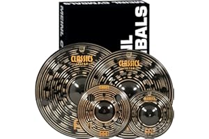 Meinl Cymbals Classics Custom Dark Crash and Effects Pack / 4-pc Box Set for Drums, 10/12/16/18-inch, Made in Germany (CCD1068+12)