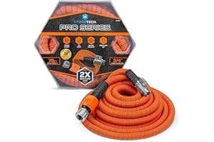 HydroTech 75 ft Expandable Garden Hose - Pro Series, 2x Max Flow, 3/4" No-Kink Flexibility, Lightweight Hose for Lawn, Garden, Car Washing, Deck and Patio Cleaning