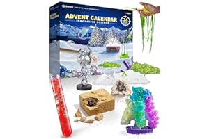 Japace Science Advent Calendar 2024 for Girls Boys, Christmas Gifts for Kids Age 4-6-8-12, Science Kits with 24 Cool Experiments, Christmas Countdown Calendar, STEM Projects for Kids Age 8-12