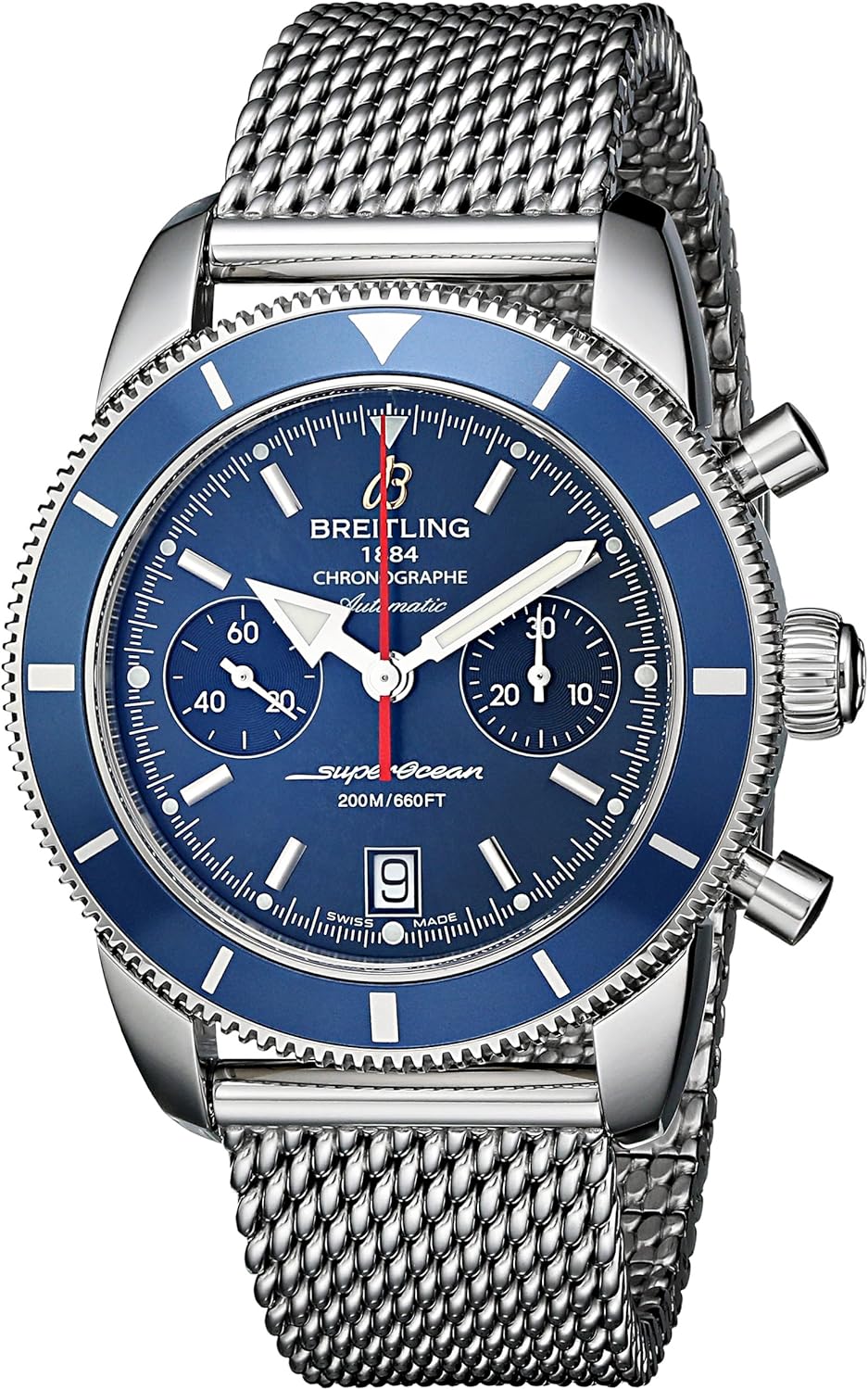 Breitling HerrenArmbanduhr 44mm Armband Edelstahl + Gehäuse Schweizer Automatik Chronograph