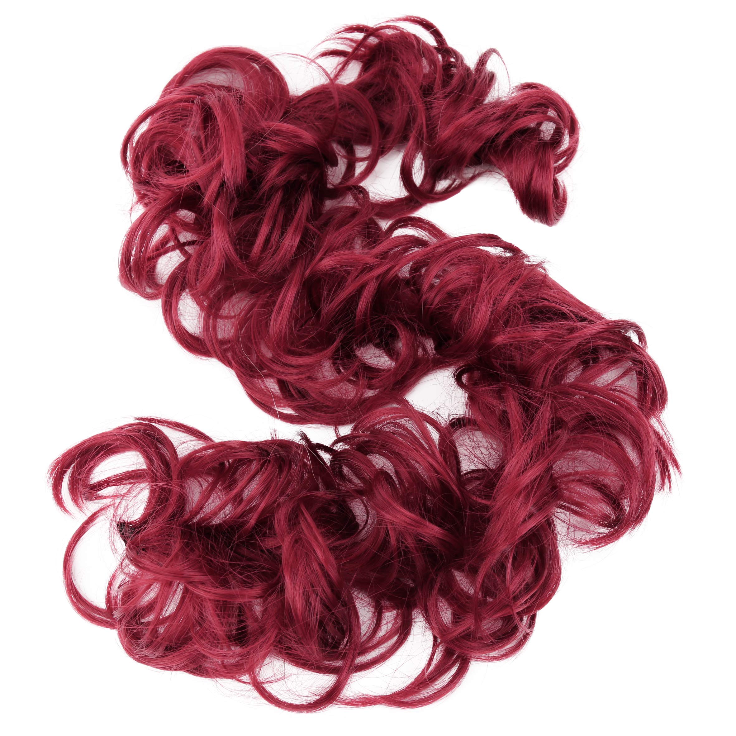 CAISHA XXL Hairpiece Scrunchy Updo Bridal Hairstyle Voluminous Curly Messy Bun Intense Red HW29
