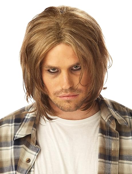 Kurt Cobain Wig Nirvana Grunge Adult Mens Costume Hair 90 S Music