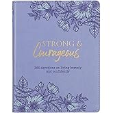 Strong & Courageous 366 Devotions on Living Bravely and Confidently, Purple Faux Leather