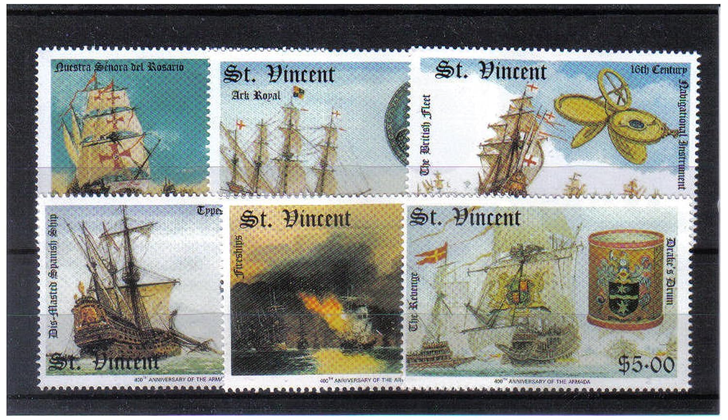 400th Anniversary of Spanish Armada Stamps for collectors 6 Stamps