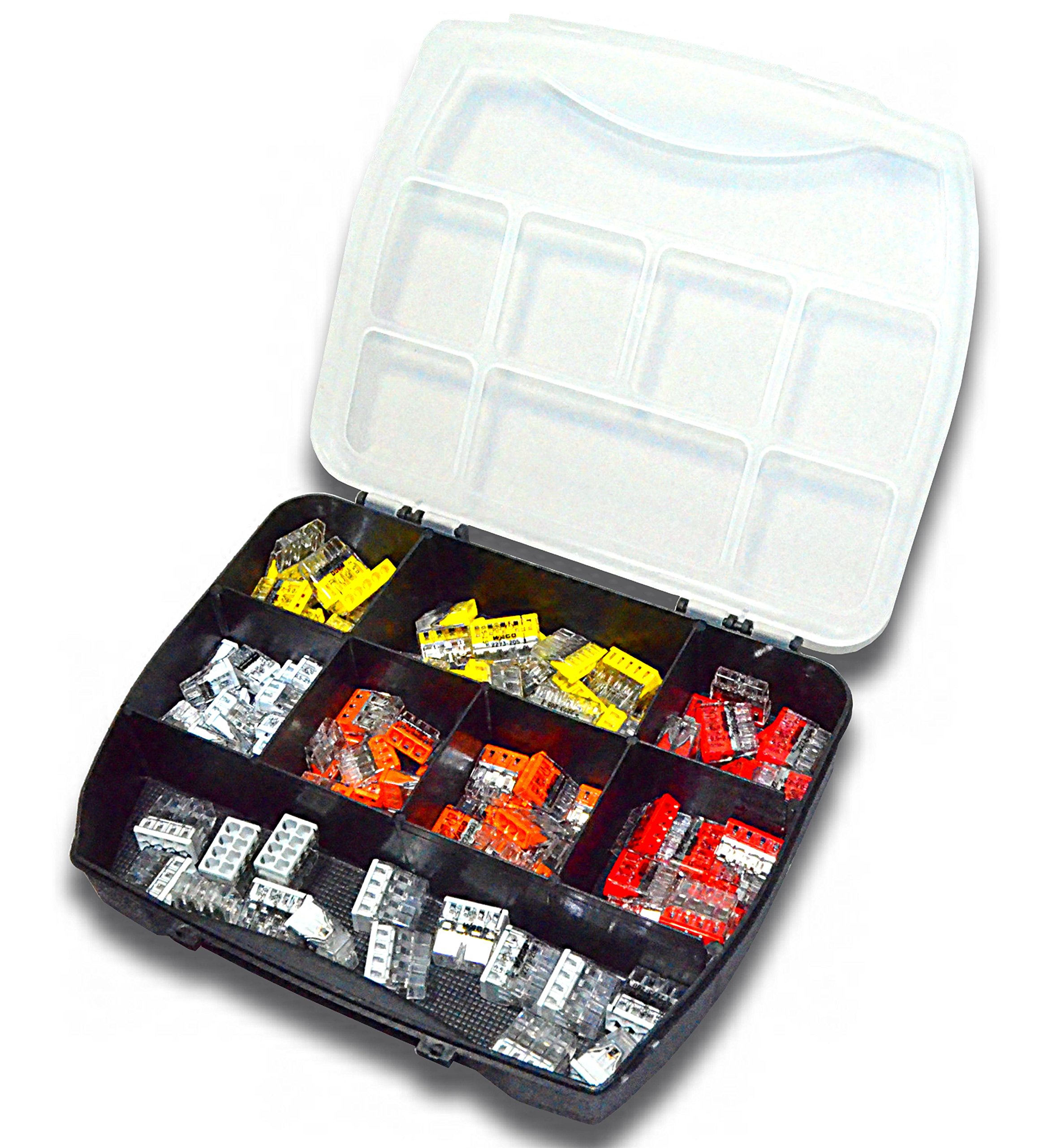 Wago 110 + 160 Set: Multi-color Terminal Block Set - 110 WAGO Clamps (DIN Rail Mount, Plastic, AWG 14 to AWG 22)