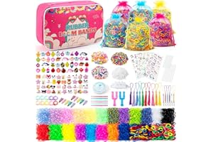 Sundaymot 18000+ Rubber Loom Bands Kit, Loom Bracelet Making Kit for Girl, with canvas bag, storage drawstring bag, bracelet making refill kit accessories and more, DIY Craft Birthday Gifts for Girls