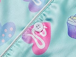 Topgal Girls Satin Coat Style Pajamas Summer Fall