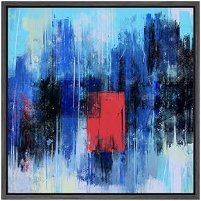 SIGNWIN Framed Canvas Wall Art Navy Blue, Black,...