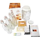 Bucha Brewers Deluxe Kombucha Starter Kit with Kombucha SCOBY &amp; Starter Tea, Full Kombucha Kit with Bottles Swing Top Glass Bottles Kombucha Brewing Kit + 6 Bottles to Flavor Kombucha (Clear Bottles)