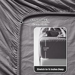 Shilucheng 100% French Linen Sheets - Full Size Bed