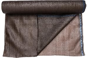 WindscreenSupplyCo 60% 5'10'' x 100 FT Eyelets Shade Cloth Roll Sunblock Shade UV Resistant Net for Garden Greenhouse Flower Plant Patio Kennel, Brown - PS6160BRN