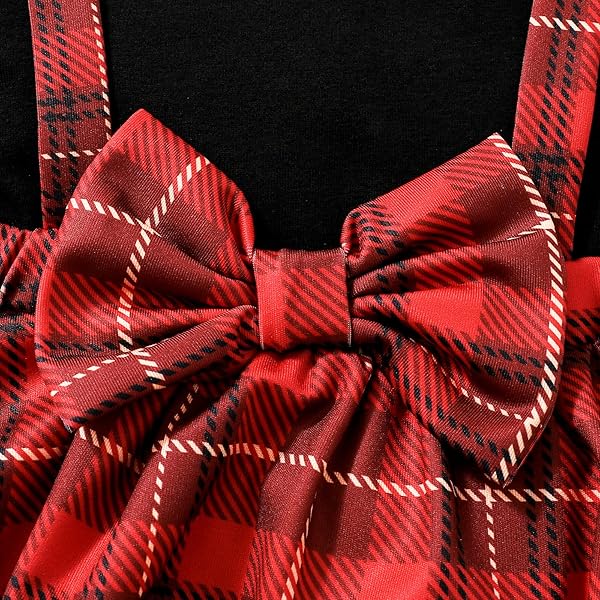 LITBEAR TODDLER BABY GIRLS CHRISTMAS OUTFITS PLAID DREES SHIRT FLARE FOR NEWBORN XMAS DRESS CLOTHES SET 6M-3T