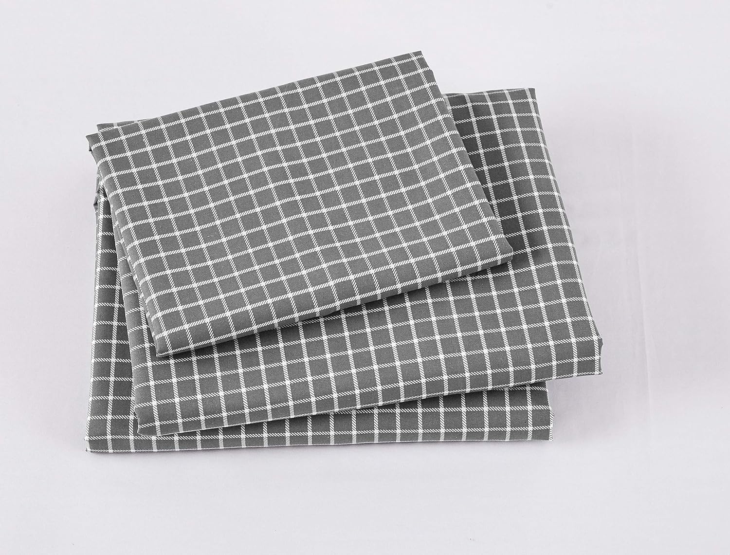 softan King Bed Sheet Set,1 Flat Sheet,1 Deep Pocket Fitted Sheet, and 2 Pillow Cases, 4 PC Brushed Microfiber Bedding Sheet Set, Breathable & Silky Soft Feeling Sheets（Light Grey）: Home & Kitchen