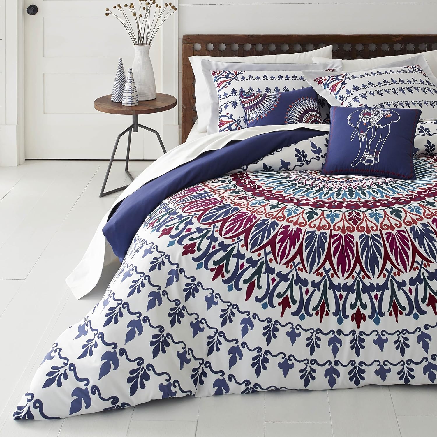 Amazon Com 5 Piece Bohemian Medallion Patterned Comforter Set